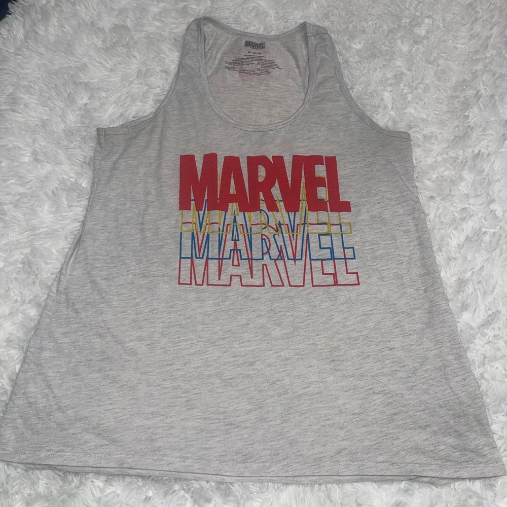 Marvel heathers gray racerback tank top shirt woman’s medium